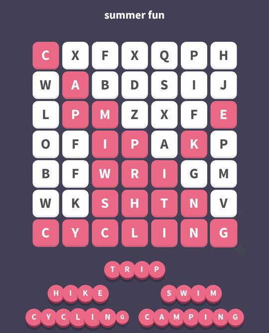 July 30 2017 - WordWhizzle Search Daily Puzzle Answers