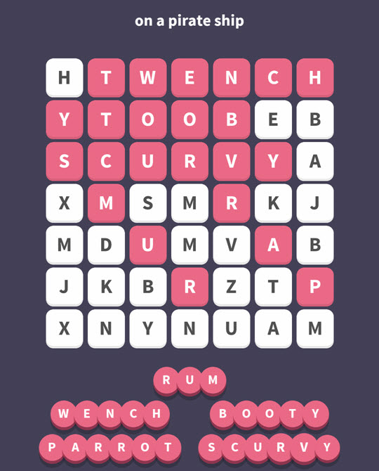 November 11 2017 - WordWhizzle Search Daily Puzzle Answers