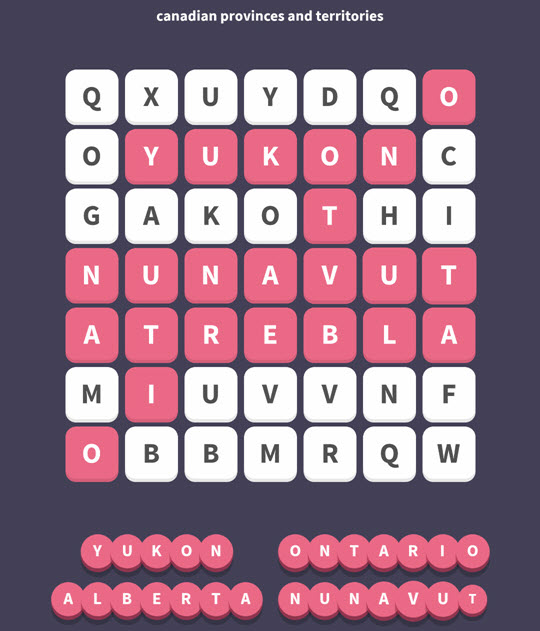 November 18 2017 - WordWhizzle Search Daily Puzzle Answers