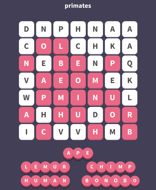 November 7 2017 - WordWhizzle Search Daily Puzzle Answers